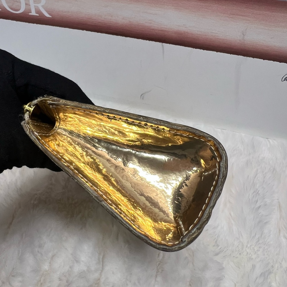 Louis Vuitton Metallic Gold Mono Makeup Bag/Pouch/Clutch (attachable gold chain) - Picture 4 of 10